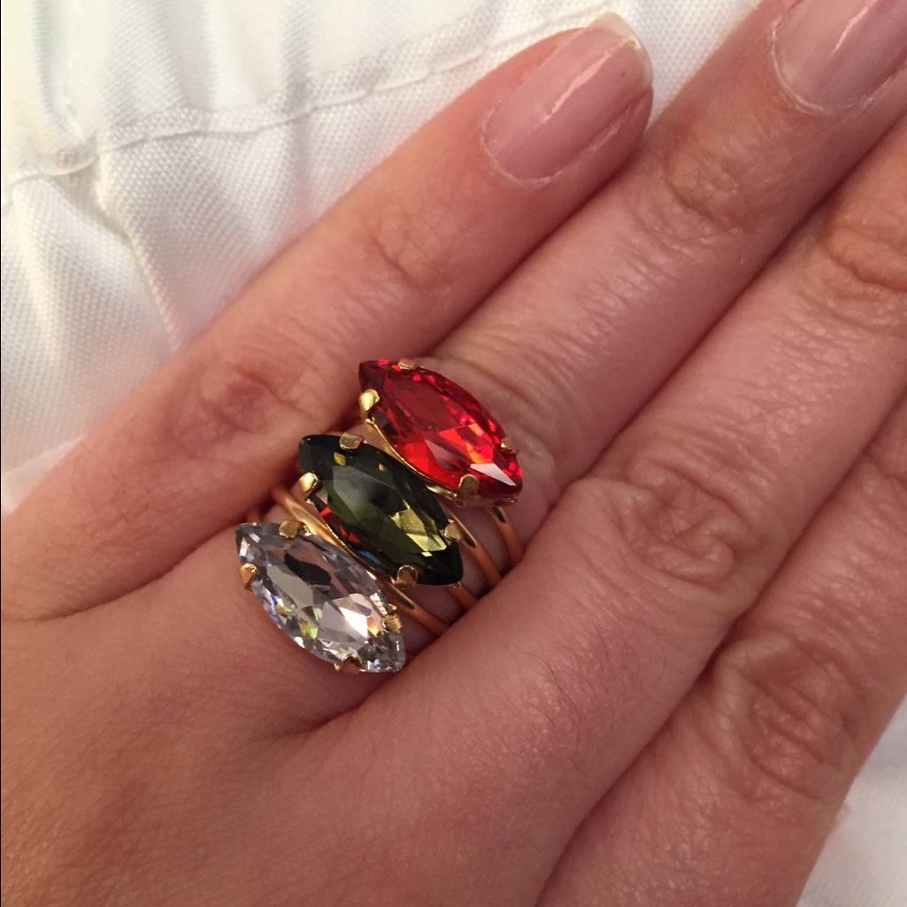 Simulated Multicolor Diamond Ring